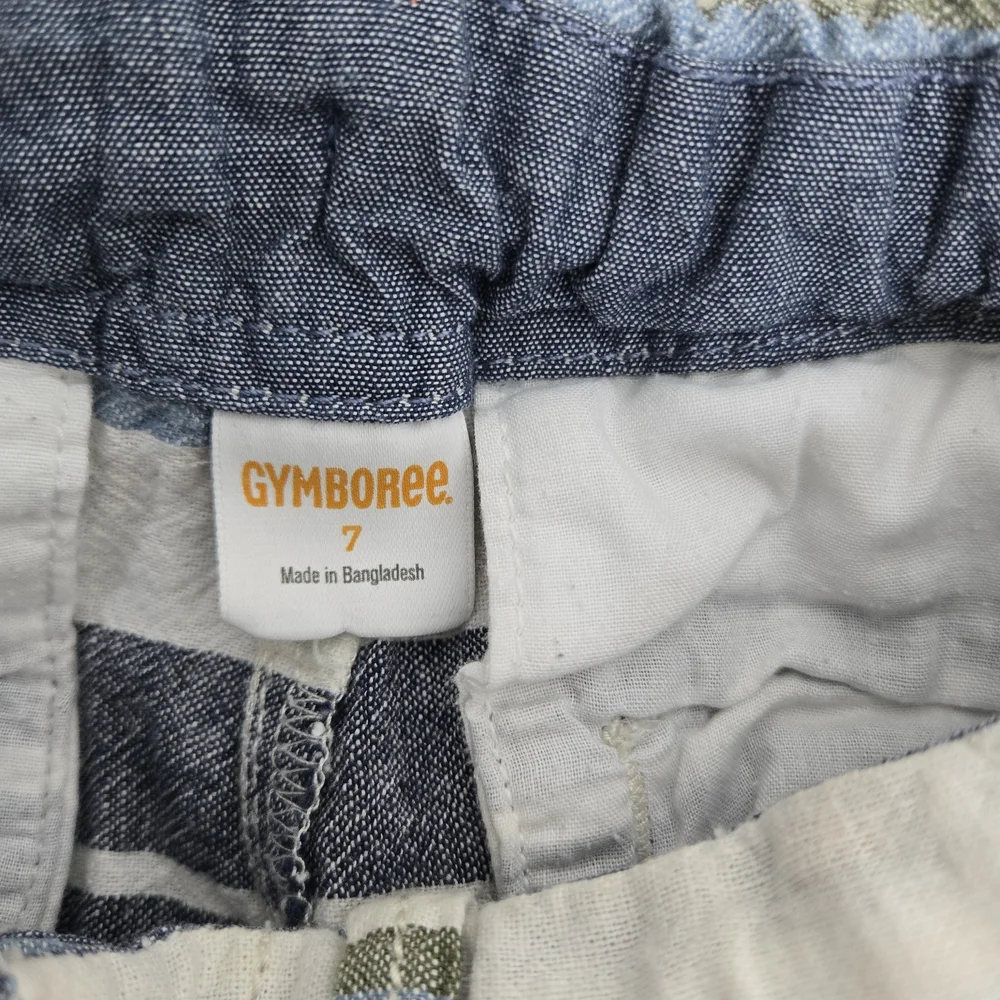 Gymboree Boys Navy White Striped Nautical‎ Bermuda Weathered Preppy Shorts 7